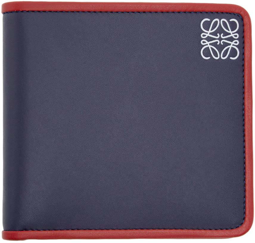 Loewe Navy Leather Bifold Wallet