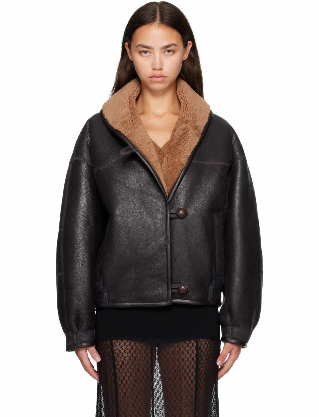 Brown Charina Shearling Coat