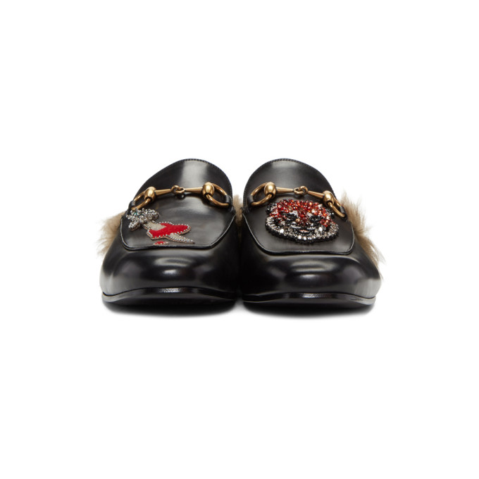 Black Lion & Pierced Heart Princetown Slip-On Loafers展示图