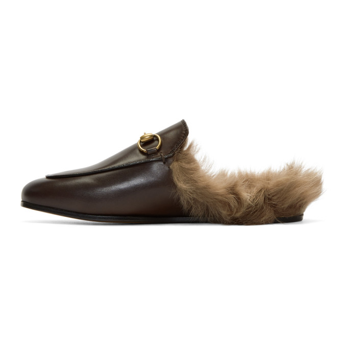 Brown Fur Princetown Slippers展示图