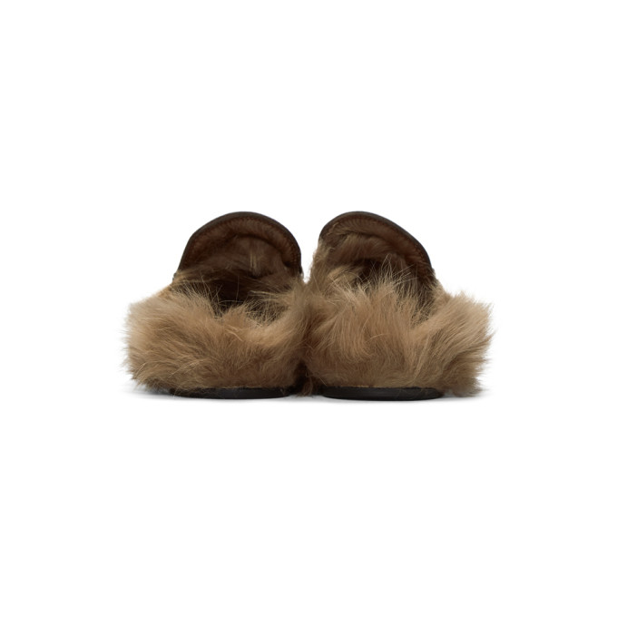 Brown Fur Princetown Slippers展示图