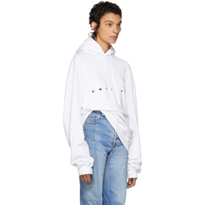 White Oversized 'Sweater' Hoodie展示图