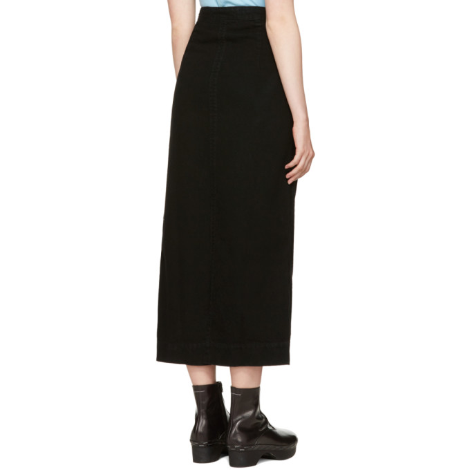 Black Denim Zip Front Skirt展示图