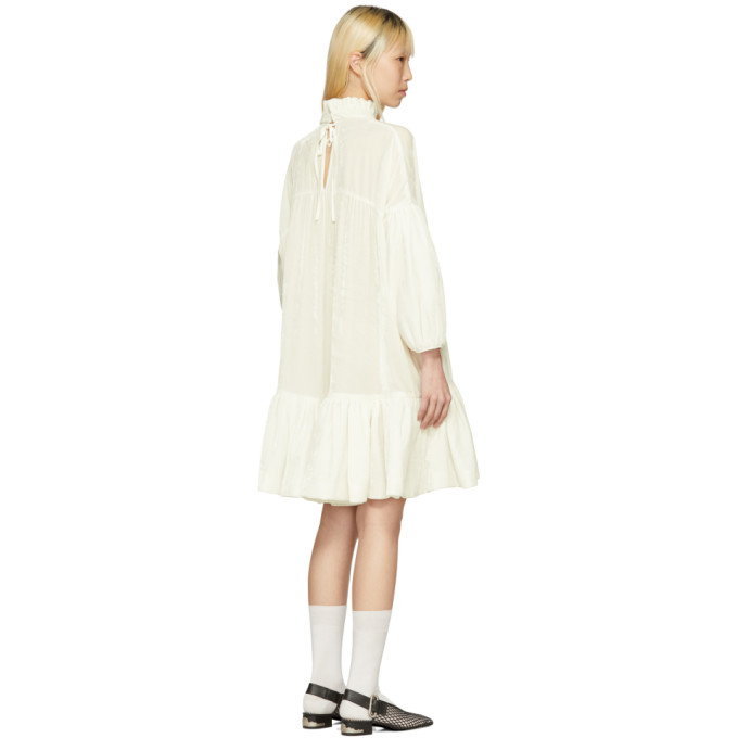 SSENSE Exclusive White Velvet Belle Dress展示图