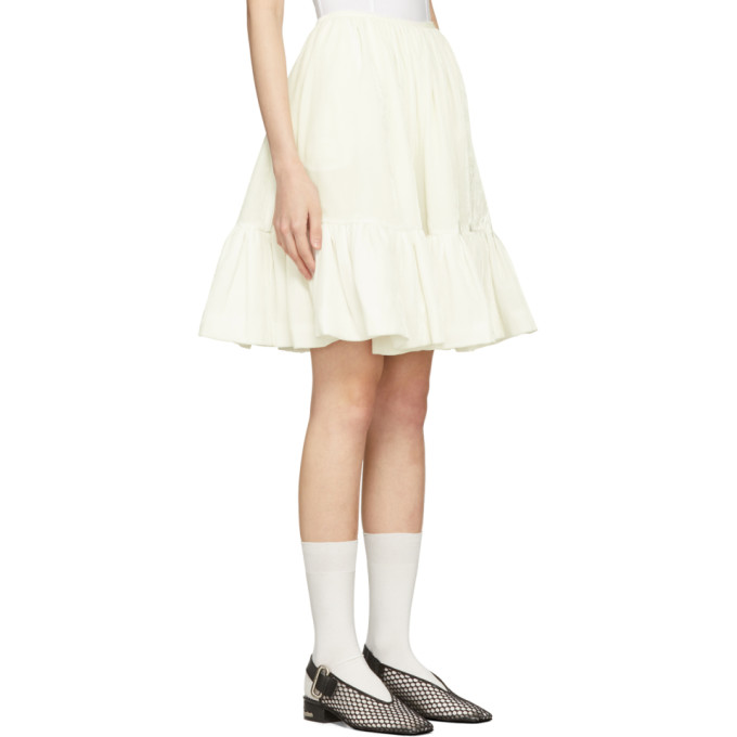 SSENSE Exclusive White Velvet Nina Skirt展示图