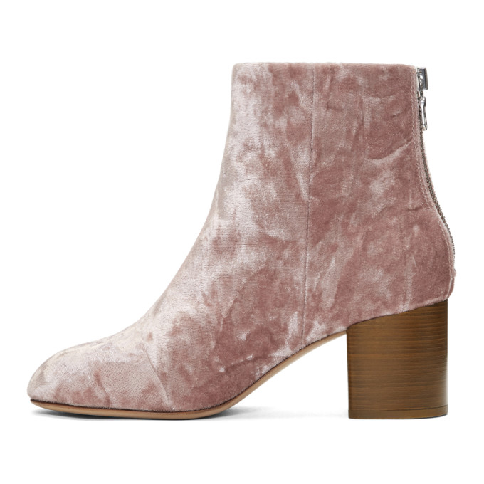 Pink Velvet Drea Boots展示图