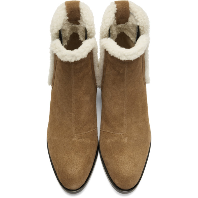 Tan Suede & Shearling Walker Boots展示图