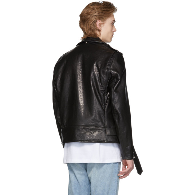 Black 50's Perfecto Leather Jacket展示图