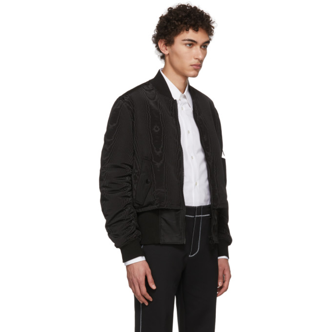 Black Trompe L'Oeil Bomber Jacket展示图