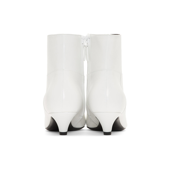 White Slash Heel Boots展示图