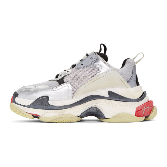 silver triple s balenciaga