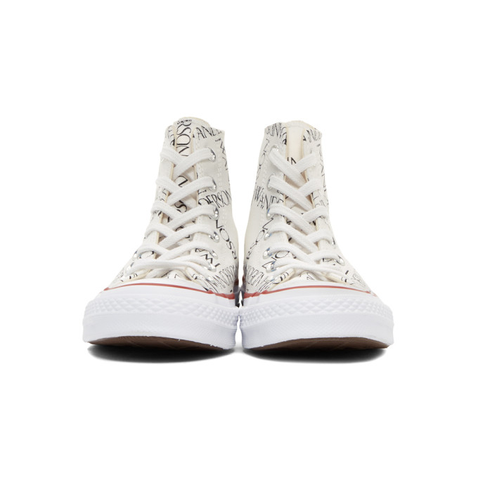 White Converse Edition All Over Logo Chuck Taylor All Star 70s Hi Sneakers展示图