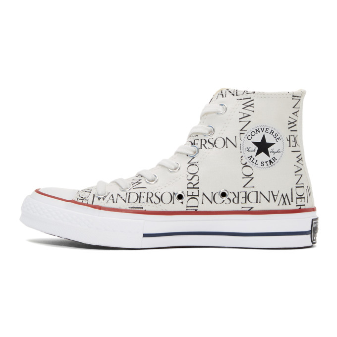 White Converse Edition All Over Logo Chuck Taylor All Star 70s Hi Sneakers展示图