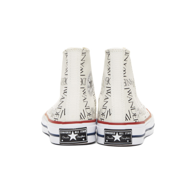 White Converse Edition All Over Logo Chuck Taylor All Star 70s Hi Sneakers展示图