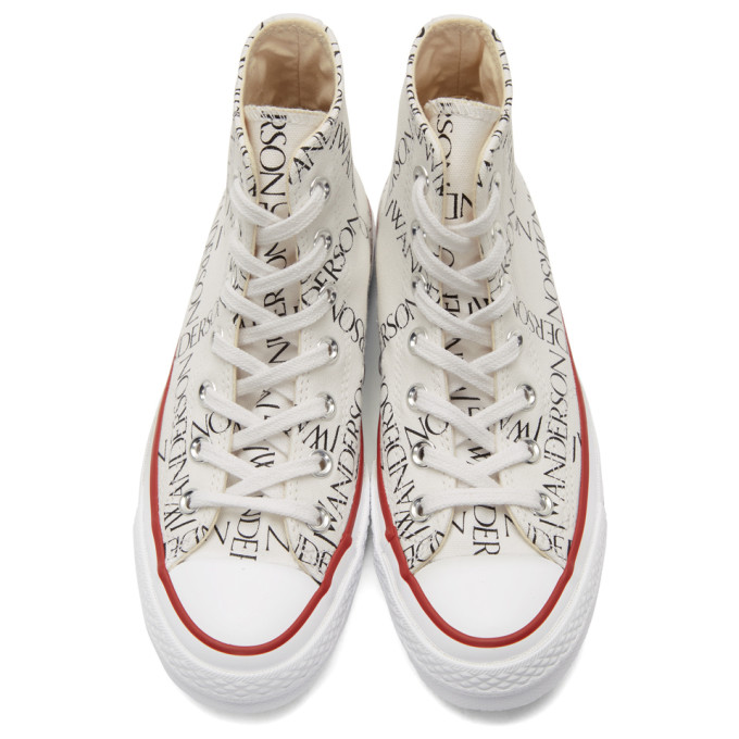 White Converse Edition All Over Logo Chuck Taylor All Star 70s Hi Sneakers展示图