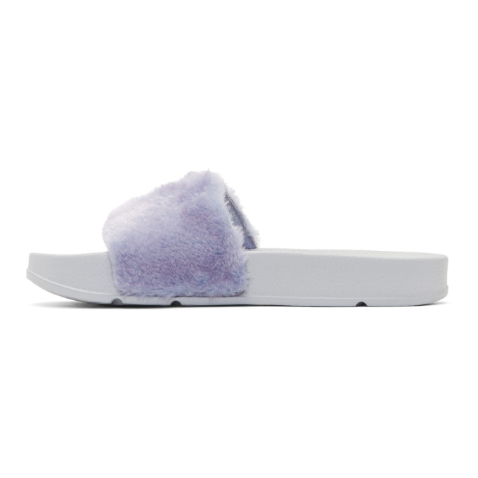 Purple & Grey Fila Edition Shearling Drifter Slides展示图