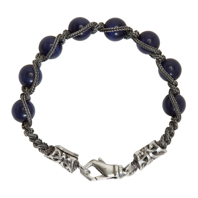 Silver & Blue Beaded Bracelet展示图