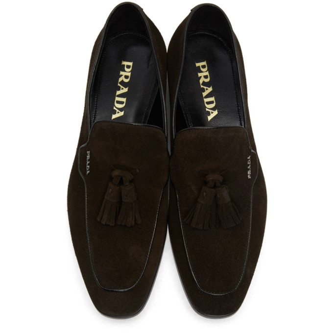 Brown Suede Tassel Loafers展示图