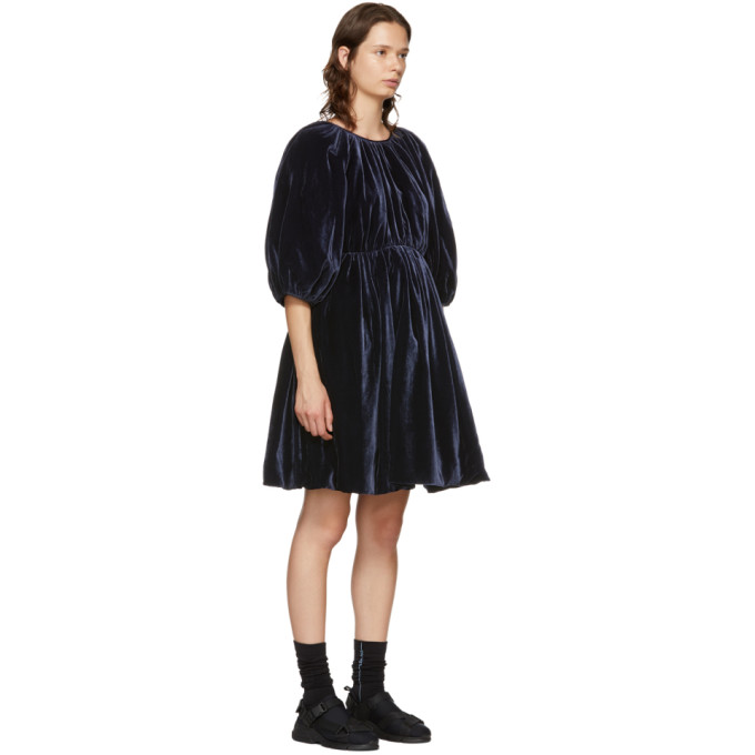 SSENSE Exclusive Navy Velvet Ava Dress展示图