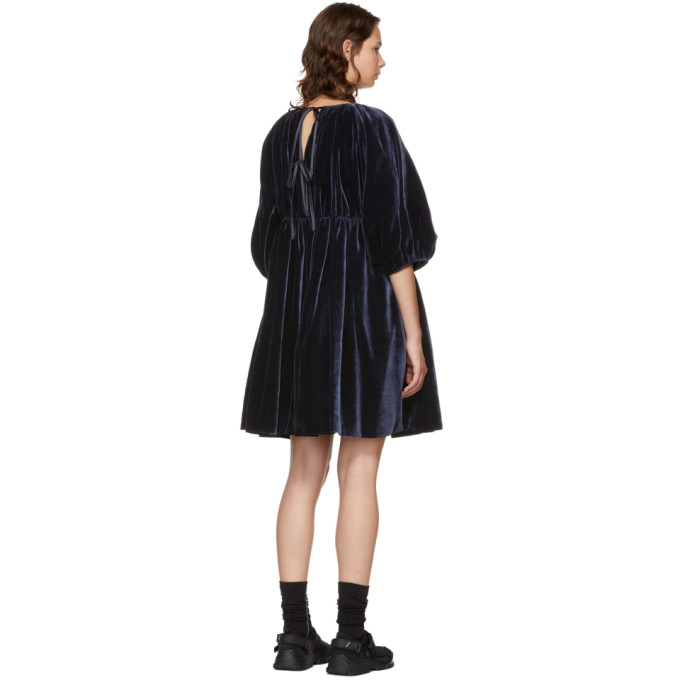 SSENSE Exclusive Navy Velvet Ava Dress展示图