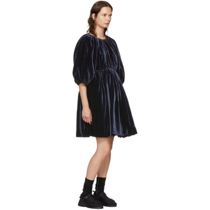 SSENSE Exclusive Navy Velvet Ava Dress展示图