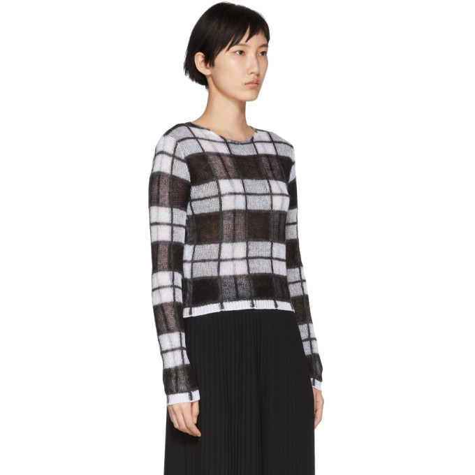 Black Sheer Check Jumper Sweater展示图