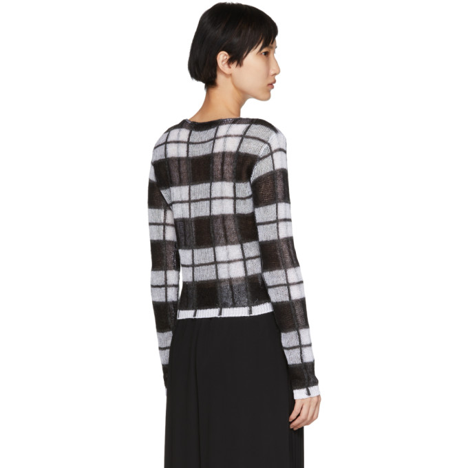 Black Sheer Check Jumper Sweater展示图