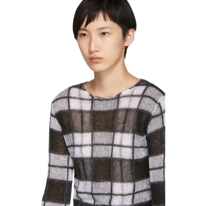 Black Sheer Check Jumper Sweater展示图