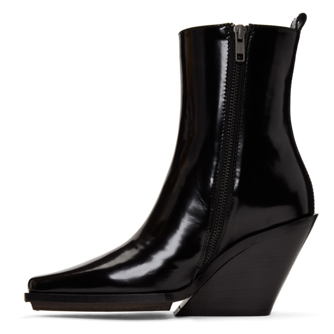 Black Patent Wedge Boots展示图