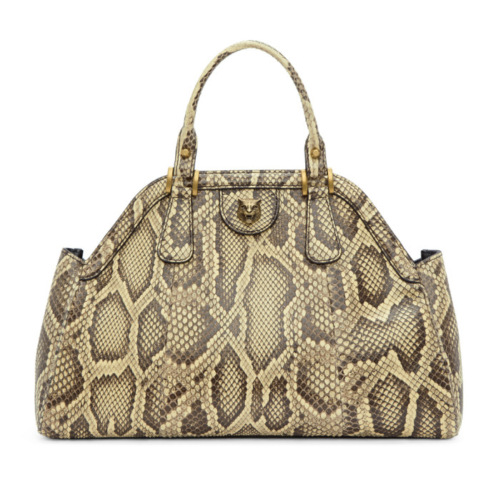 Beige Snake Small Top Handle Bag展示图