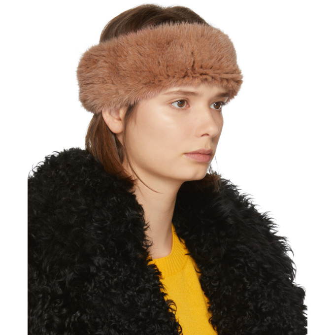 Orange Knitted Mink Headband展示图