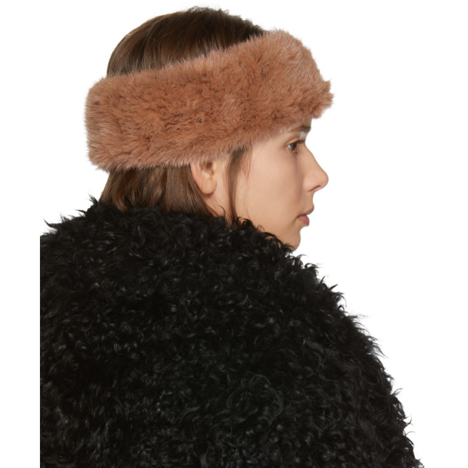 Orange Knitted Mink Headband展示图