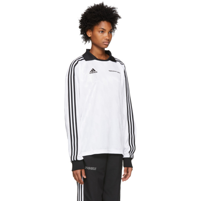 White adidas Originals Edition Football Jersey Polo展示图