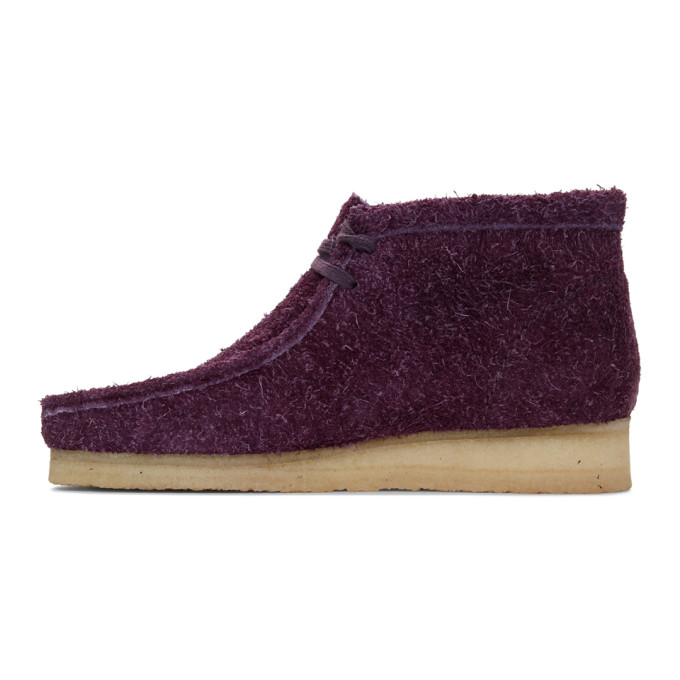 Clarks Originals Purple Hairy Suede Wallabee Boots In Clarks Originals Purple Hairy Suede Wallabee Boots In