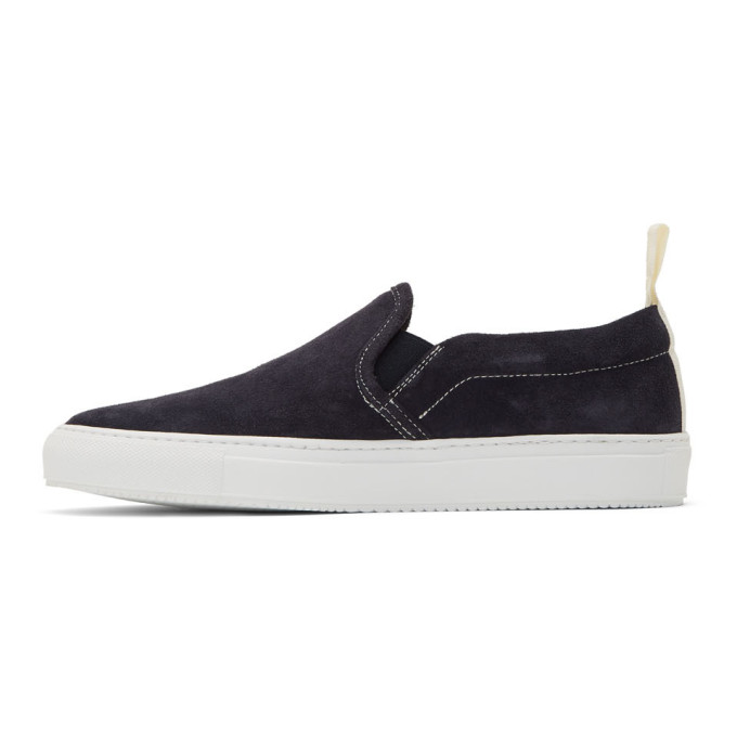 Common Projects Navy Suede Slip-On Sneakers In 4928 Navy | ModeSens