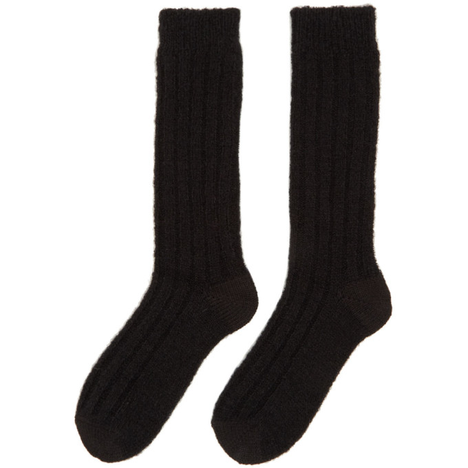 Junya Watanabe Black Wool Socks | ModeSens