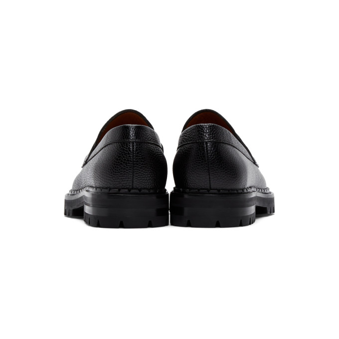 Lanvin Pebble-Grain Leather Penny Loafers In 10 Black | ModeSens