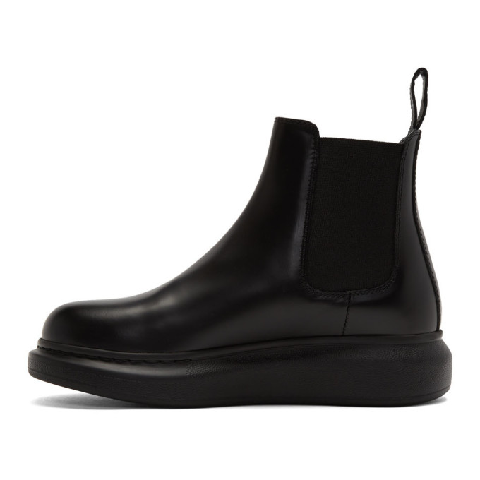 Alexander Mcqueen Glossed-Leather Exaggerated-Sole Chelsea Boots In ...