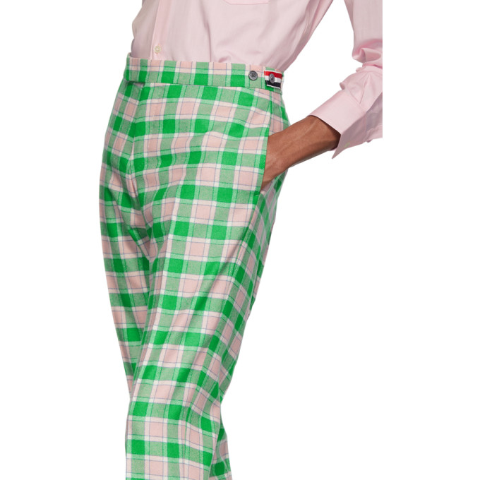 绿色 & 粉色格纹法兰绒长裤展示图