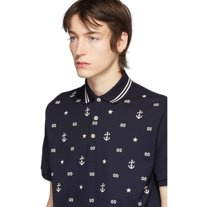 海军蓝 GG Nautical Polo 衫展示图