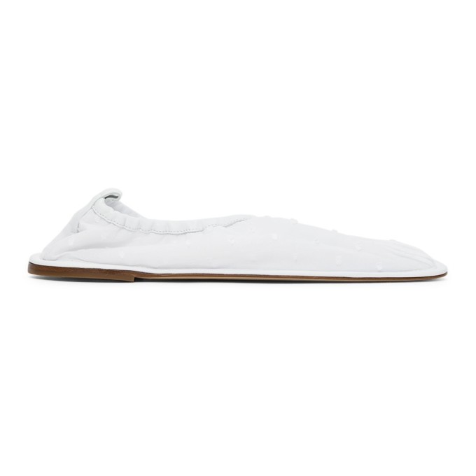 + Hereu Hyacinth Leather-trimmed Swiss-dot Tulle Ballet Flats In White