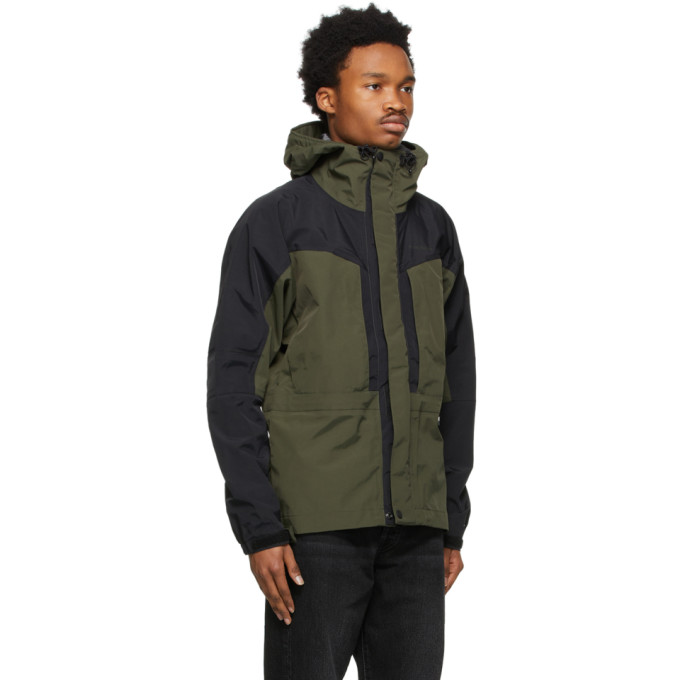Acne Studios Khaki & Green Color Block Jacket In Cedar Green