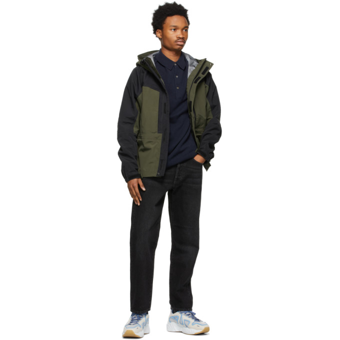 Acne Studios Khaki & Green Color Block Jacket In Cedar Green