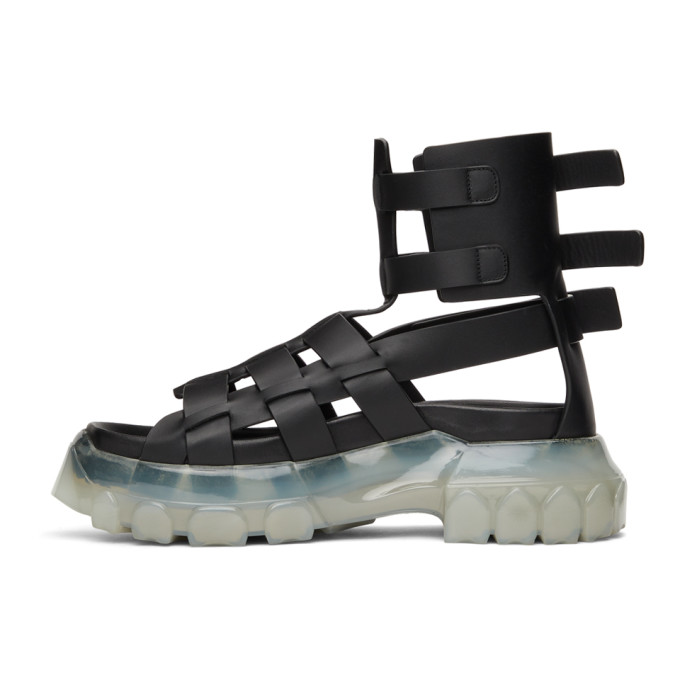 Rick Owens Black Hiking Tractor Sandals In Black Clear | ModeSens