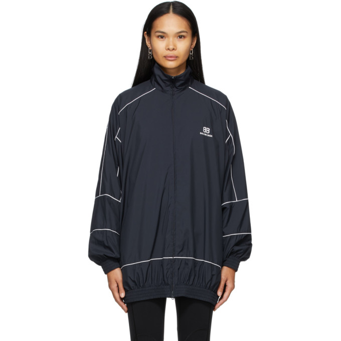 Logo Tech Poplin Zip-up Jacket In 4100 Dknavy Logo Tech Poplin Zip-up Jacket In 4100 Dknavy