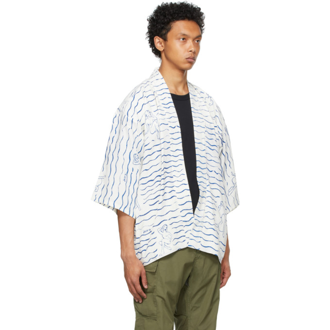 Visvim Happi Printed Woven Shirt Jacket In Blue | ModeSens