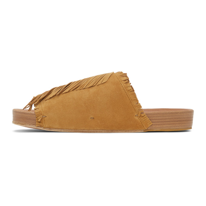 Visvim Christo Shaman-folk Fringed Suede Sandals In Brown | ModeSens