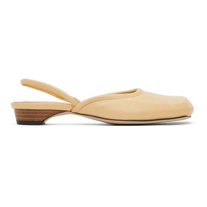 Low Classic Squared Toe Slingback Sandals In Beige | ModeSens