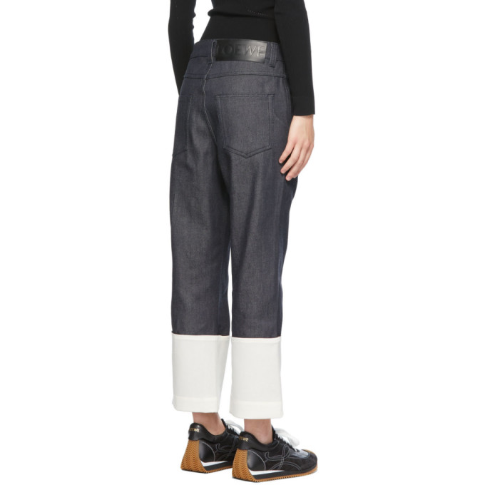 Loewe Fisherman Turnup Cotton Denim Jeans In Black | ModeSens