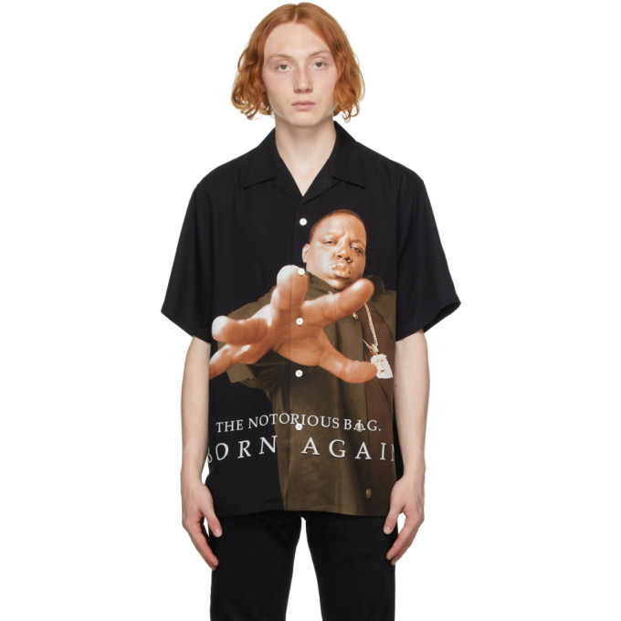 Wacko Maria Black B.i.g. 'guilty Parties' Short Sleeve Shirt